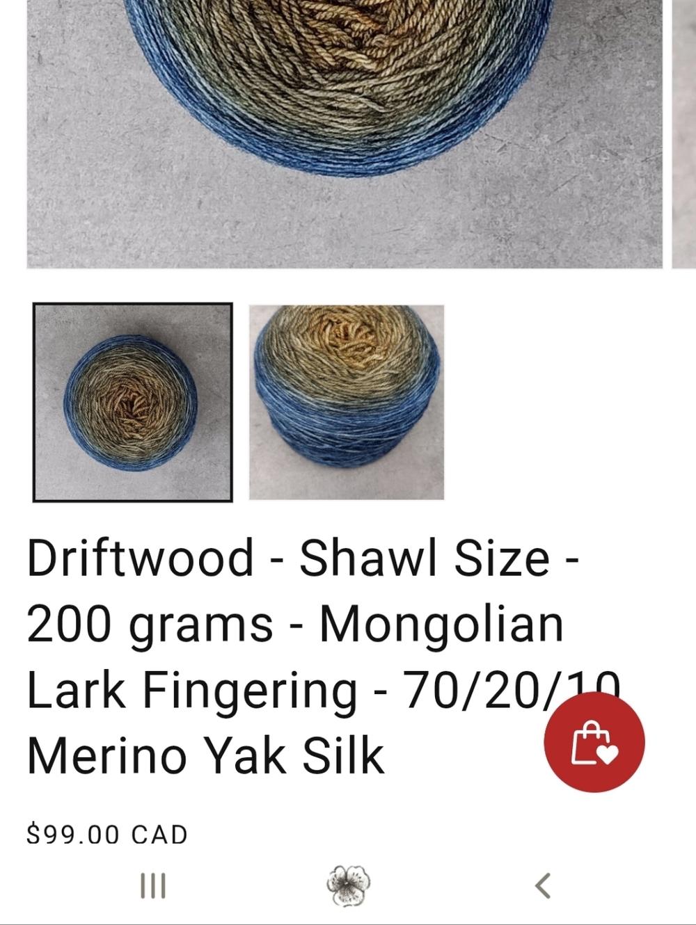 GREAT DEAL Little Barn "Driftwood" Gradient Yarn Cake - (Blue - Brown - Caramel)